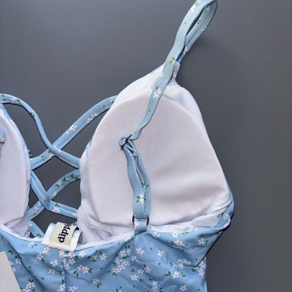Dippin' Daisy's Bliss One Piece Swimsuit blue yellow floral new - Picture 11 of 12